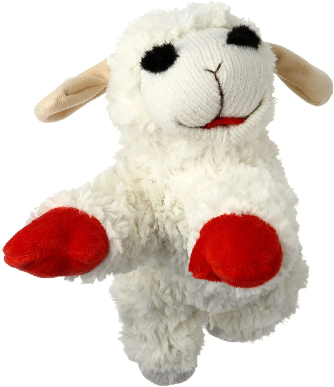 Gros plan sur la texture douce du jouet peluche pour chien Lamb Chop